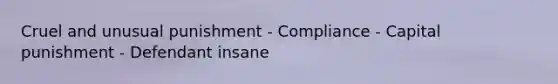 Cruel and unusual punishment - Compliance - Capital punishment - Defendant insane