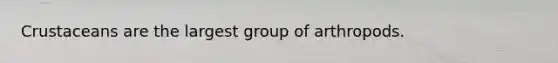 Crustaceans are the largest group of arthropods.