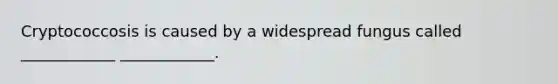 Cryptococcosis is caused by a widespread fungus called ____________ ____________.