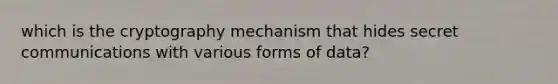 which is the cryptography mechanism that hides secret communications with various forms of data?