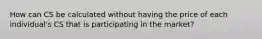 How can CS be calculated without having the price of each individual's CS that is participating in the market?