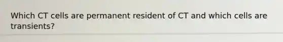 Which CT cells are permanent resident of CT and which cells are transients?