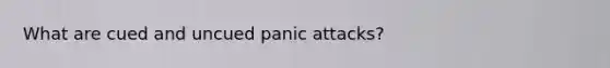 What are cued and uncued panic attacks?