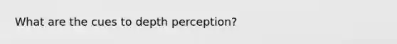 What are the cues to depth perception?