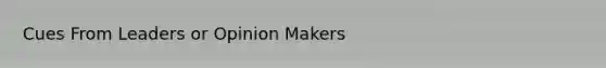 Cues From Leaders or Opinion Makers