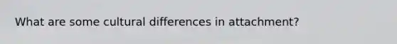 What are some cultural differences in attachment?
