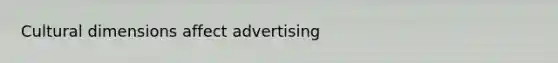 Cultural dimensions affect advertising