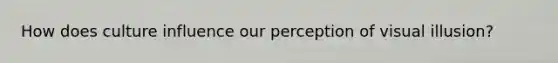 How does culture influence our perception of visual illusion?