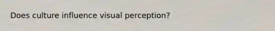 Does culture influence visual perception?