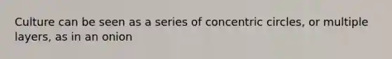 Culture can be seen as a series of concentric circles, or multiple layers, as in an onion