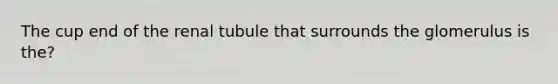 The cup end of the renal tubule that surrounds the glomerulus is the?