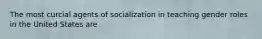 The most curcial agents of socialization in teaching gender roles in the United States are