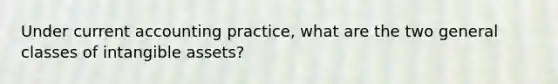 Under current accounting​ practice, what are the two general classes of intangible​ assets?