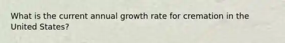 What is the current annual growth rate for cremation in the United States?