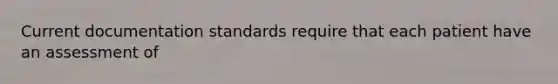 Current documentation standards require that each patient have an assessment of