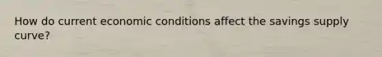 How do current economic conditions affect the savings supply curve?