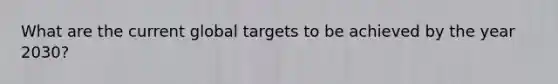 What are the current global targets to be achieved by the year 2030?