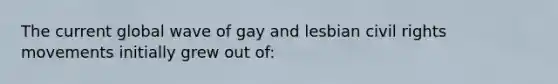 The current global wave of gay and lesbian civil rights movements initially grew out of: