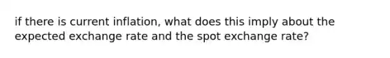 if there is current inflation, what does this imply about the expected exchange rate and the spot exchange rate?