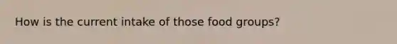 How is the current intake of those food groups?