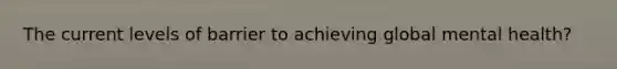 The current levels of barrier to achieving global mental health?