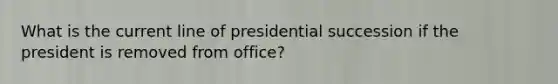 What is the current line of presidential succession if the president is removed from office?