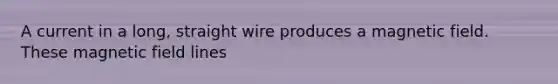 A current in a long, straight wire produces a magnetic field. These magnetic field lines