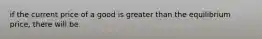 if the current price of a good is greater than the equilibrium price, there will be