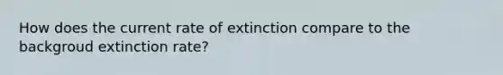 How does the current rate of extinction compare to the backgroud extinction rate?