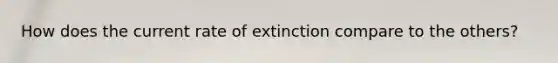 How does the current rate of extinction compare to the others?