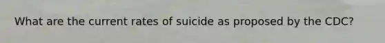 What are the current rates of suicide as proposed by the CDC?