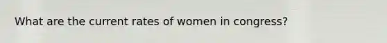 What are the current rates of women in congress?