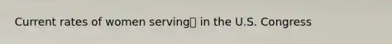 Current rates of women serving in the U.S. Congress
