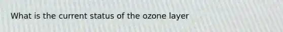 What is the current status of the ozone layer