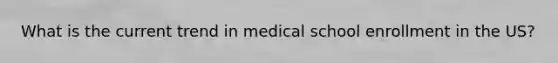 What is the current trend in medical school enrollment in the US?