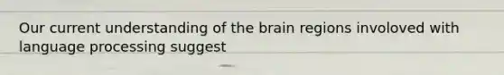 Our current understanding of the brain regions involoved with language processing suggest