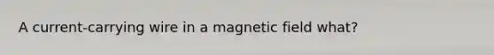 A current-carrying wire in a magnetic field what?