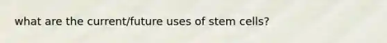 what are the current/future uses of stem cells?