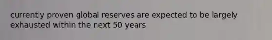 currently proven global reserves are expected to be largely exhausted within the next 50 years