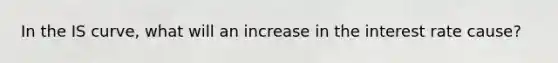 In the IS curve, what will an increase in the interest rate cause?