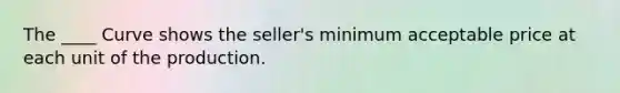 The ____ Curve shows the seller's minimum acceptable price at each unit of the production.