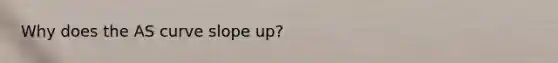 Why does the AS curve slope up?