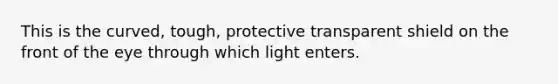 This is the curved, tough, protective transparent shield on the front of the eye through which light enters.