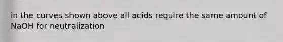 in the curves shown above all acids require the same amount of NaOH for neutralization