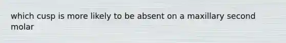 which cusp is more likely to be absent on a maxillary second molar