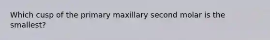 Which cusp of the primary maxillary second molar is the smallest?