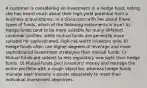 A customer is considering an investment in a hedge fund, noting she has heard much about their high-yield potential from a business acquaintance. In a discussion with her about these types of funds, which of the following statements is true? A) Hedge funds tend to be more suitable for many different customer profiles, while mutual funds are generally more suitable for sophisticated, high-net-worth investors only. B) Hedge funds often use higher degrees of leverage and more sophisticated investment strategies than mutual funds. C) Mutual funds are subject to less regulatory oversight than hedge funds. D) Mutual funds pool investors' money and manage the entire portfolio with a single objective, whereas hedge funds manage each investor's assets separately to meet their individual investment objectives.