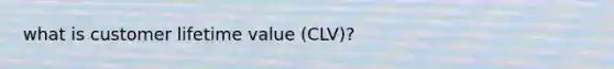 what is customer lifetime value (CLV)?