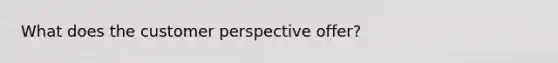 What does the customer perspective offer?