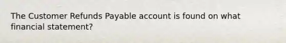 The Customer Refunds Payable account is found on what financial statement?